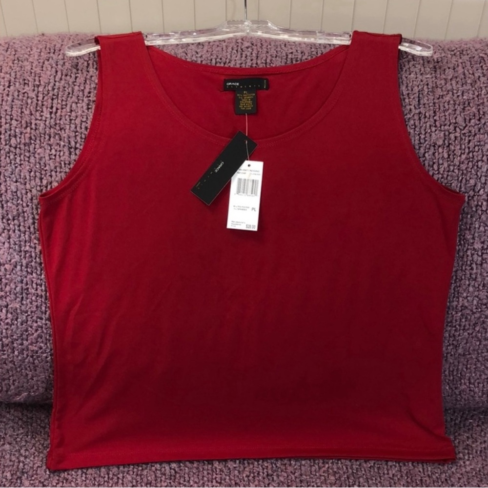 GRACE ELEMENTS Petite Mia Sleeveless Knit Top Clove Red PL New NWT - Picture 4 of 11